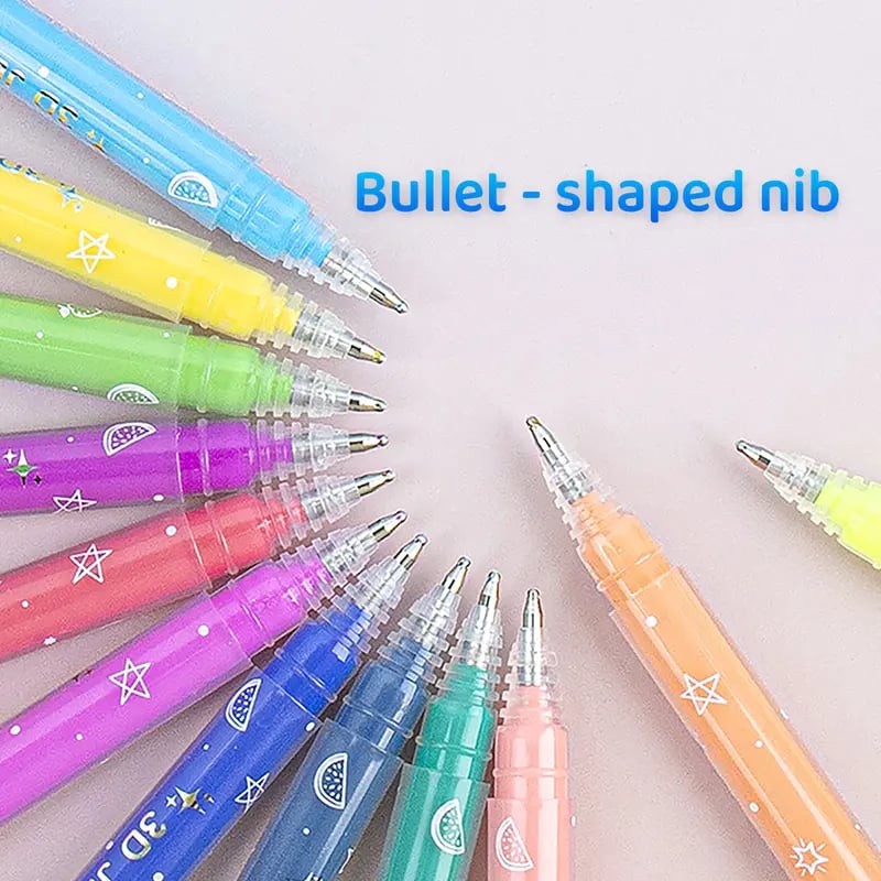 ✨🎨12/24/36 Colors 3D Jelly Pen Set: Unleash Your Creative Spark!
