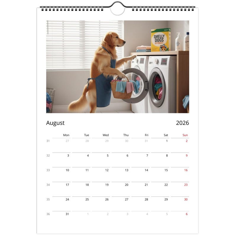 Golden Retriever dog Calendar 2026 - Daily Activities