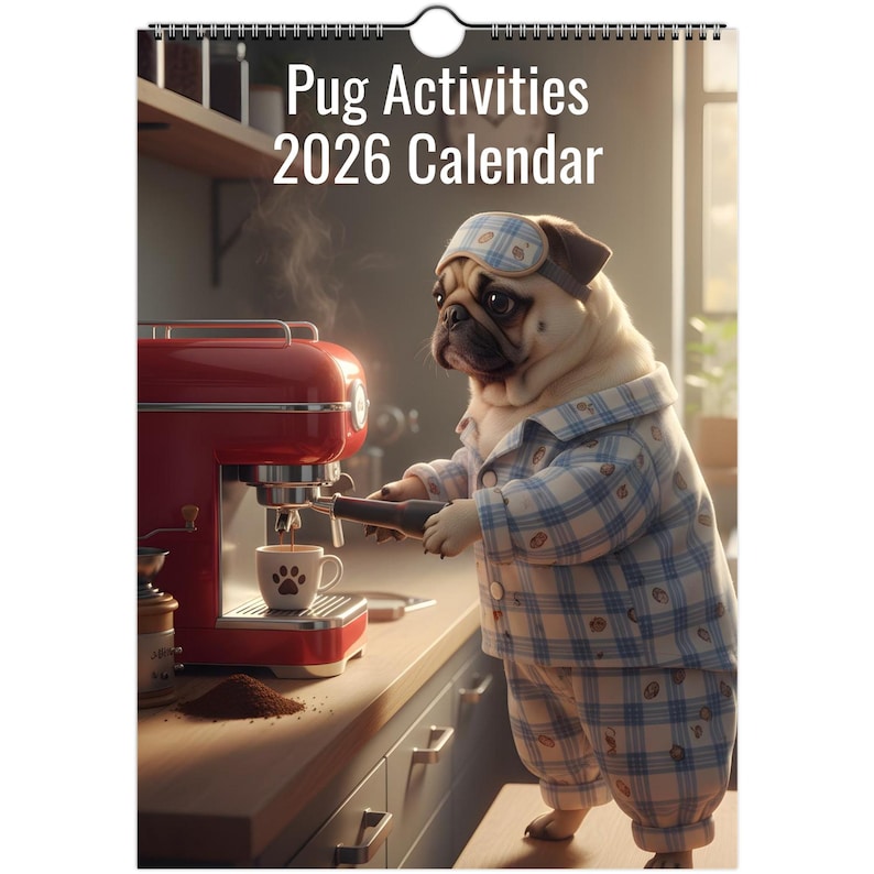 Pug Calendar 2026 - Daily Activities