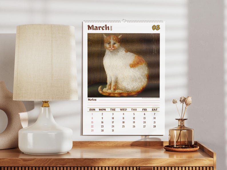 Weird cats in renaissance 2026 Wall Calendar