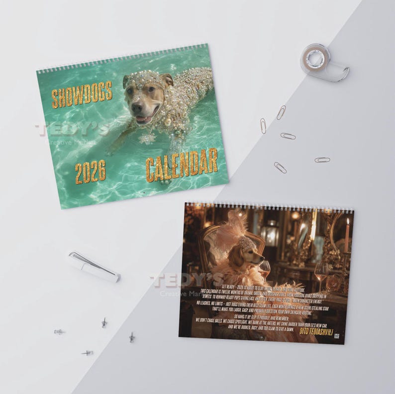 Showdogs 2026 Wall Calendar, Funny Dog Calendar
