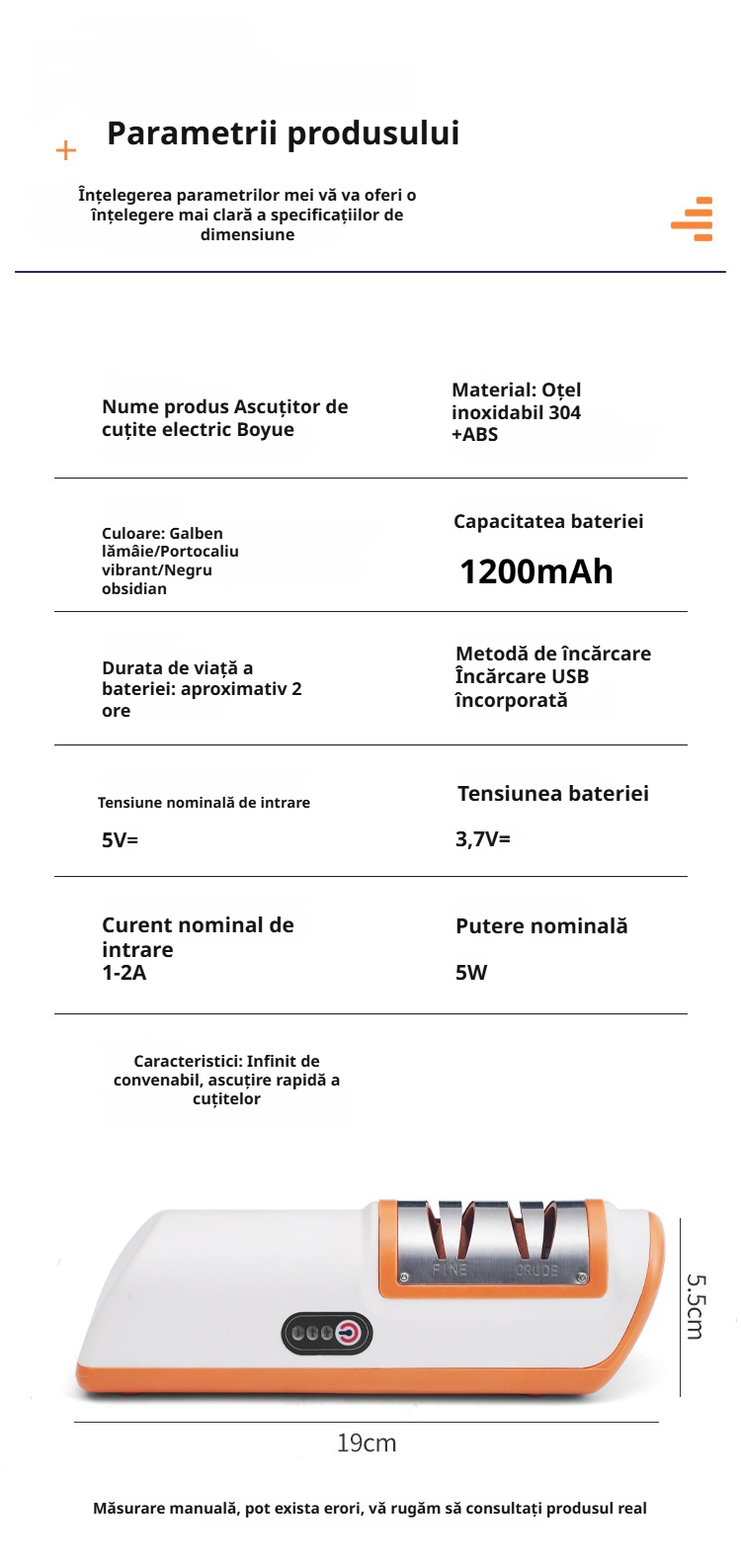 Design compact al reîncărcătorului electric pentru cuțit de bucătărie