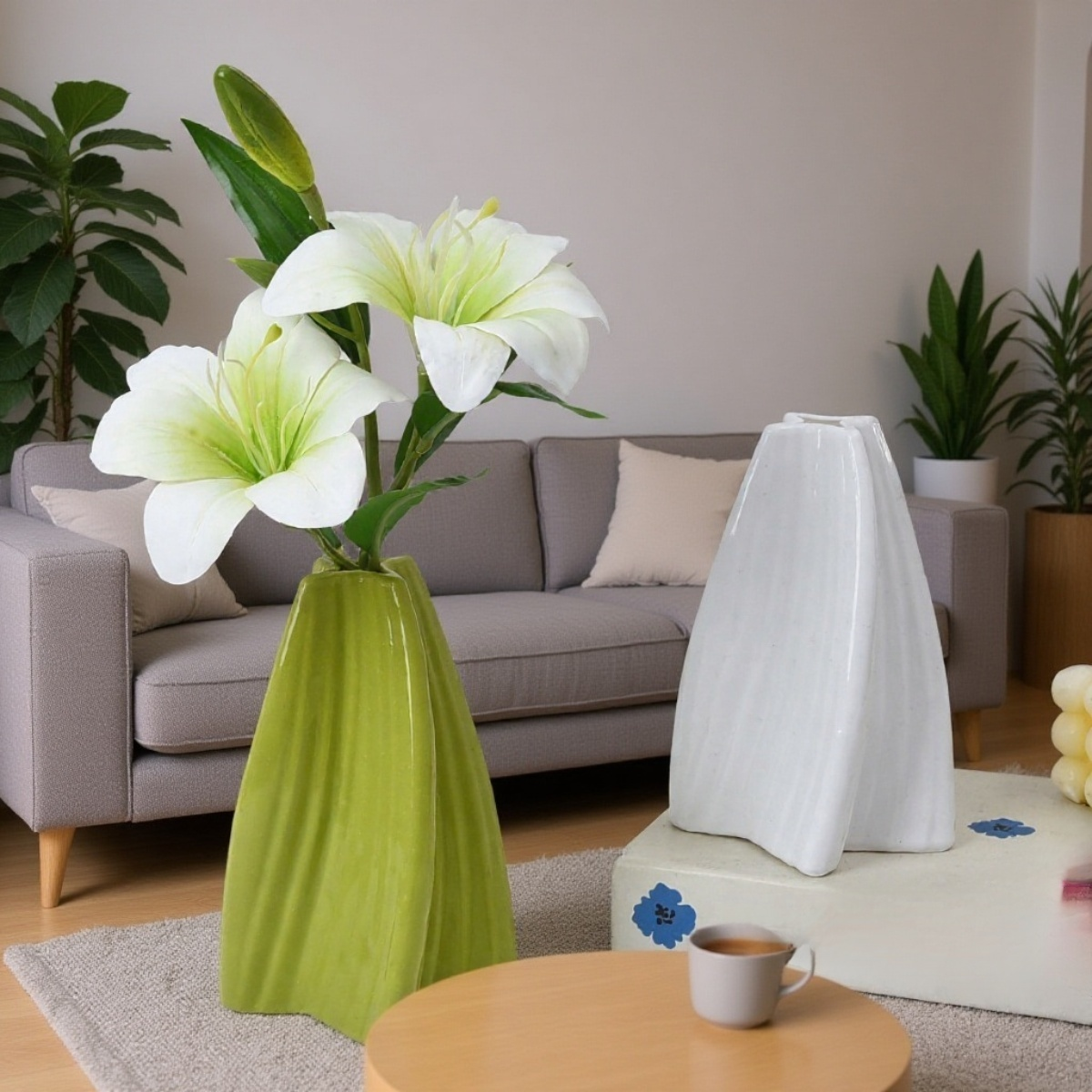 Vază din plastic în stil dopaminic pentru decorarea casei