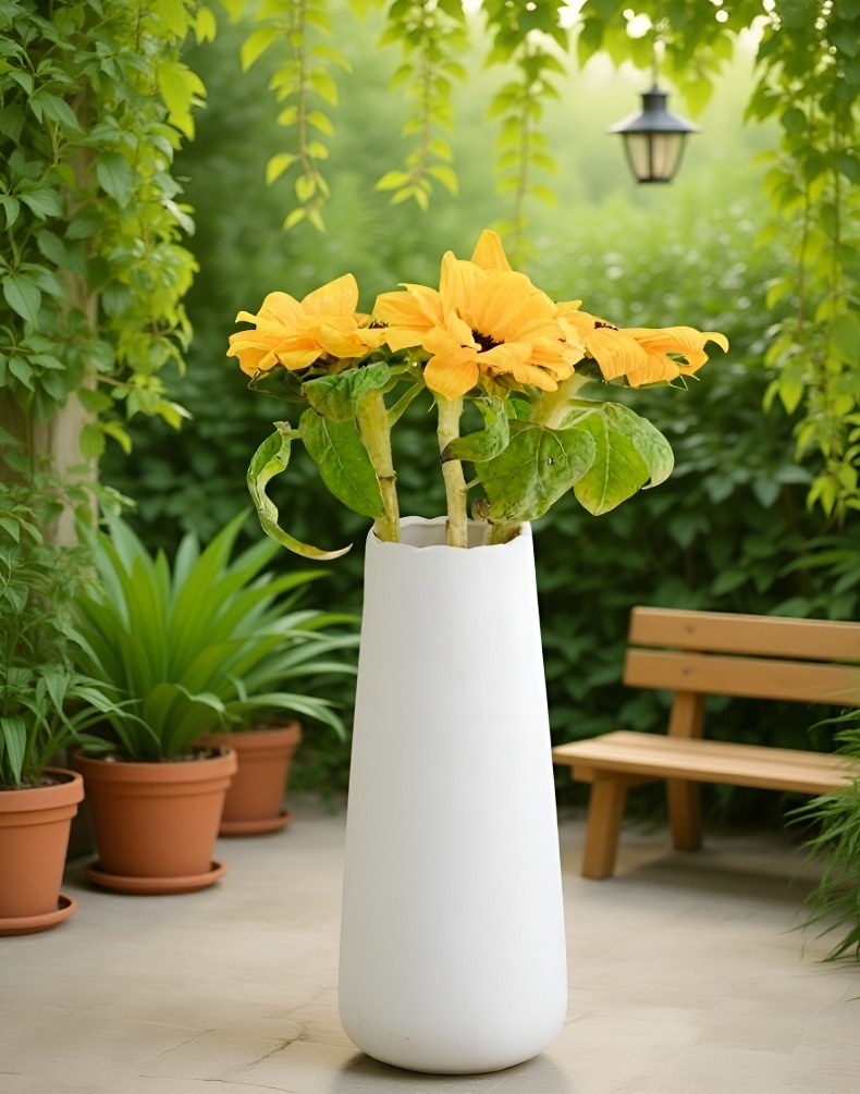 Decor elegant cu vază minimalistă albă