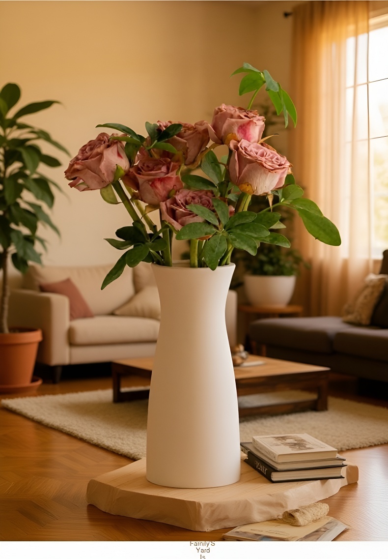 Vază modernă albă pentru decorarea casei