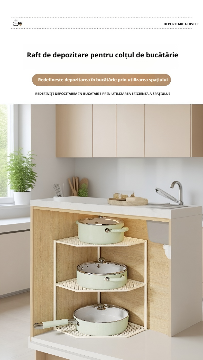 Raft de organizare sub chiuvetă pentru ustensile de bucătărie