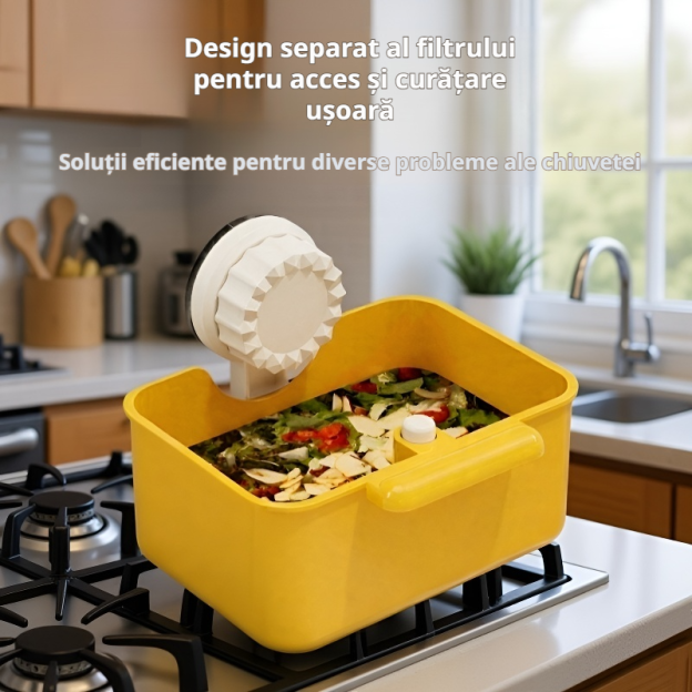 Coș de scurgere pentru chiuvetă, material plastic impermeabil, multifuncțional