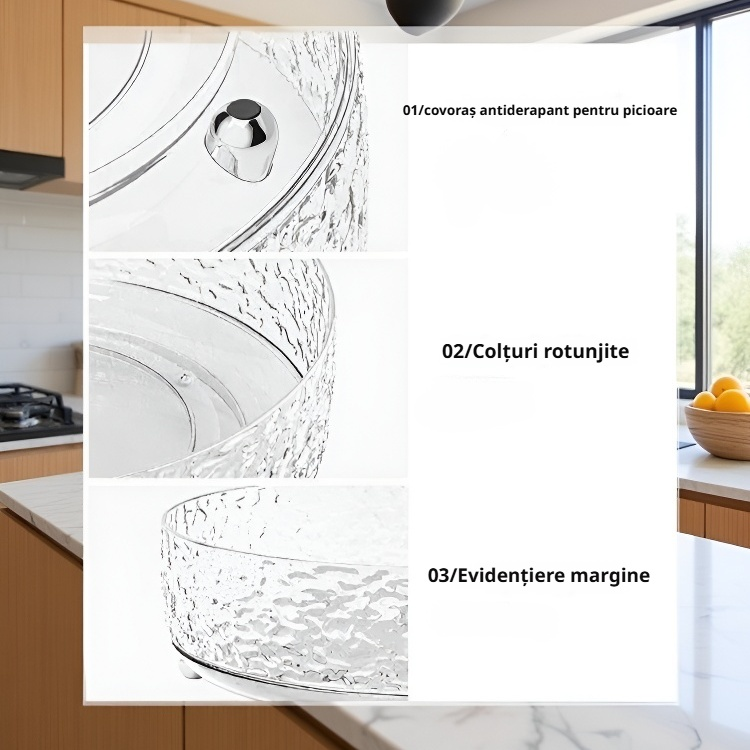 Organizator cosmetic rotativ cu spațiu pentru machiaj