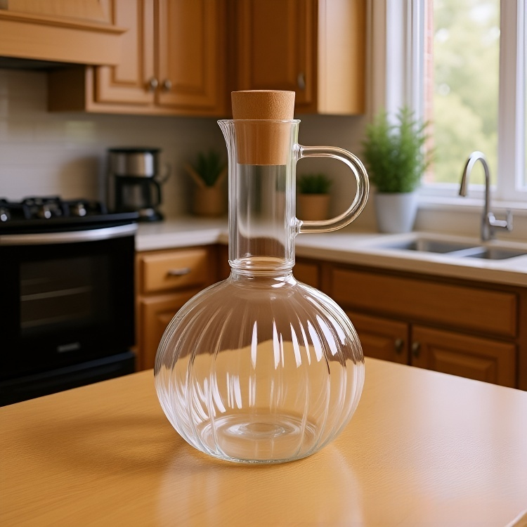 Sticlă pentru sosuri și oțet cu design striat