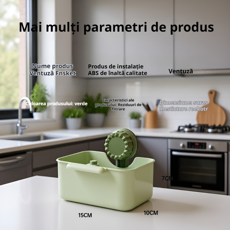 Coș de scurgere pentru chiuvetă, material plastic impermeabil, multifuncțional