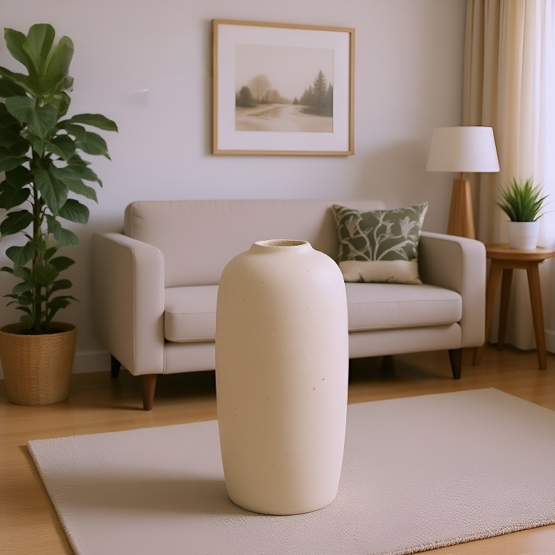 Vază elegantă albă, design simplu și rafinat