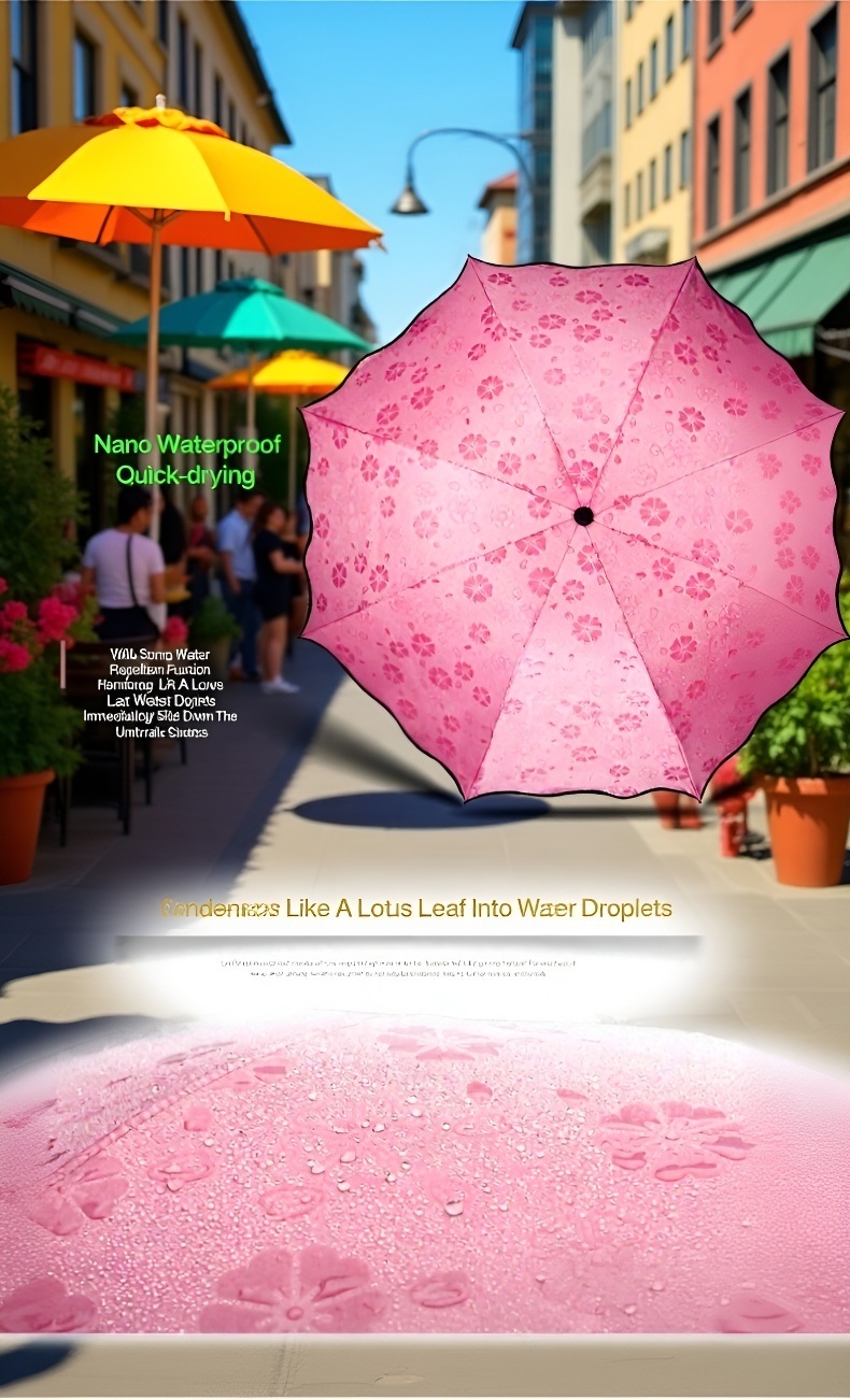  Sun-Blocking Thickened Black Vinyl Color-Changing Flower Umbrella