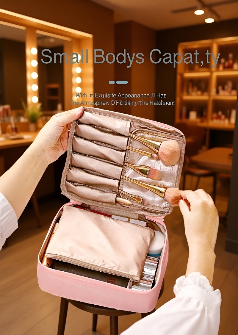 Travel Makeup Bag with Multiple Compartments