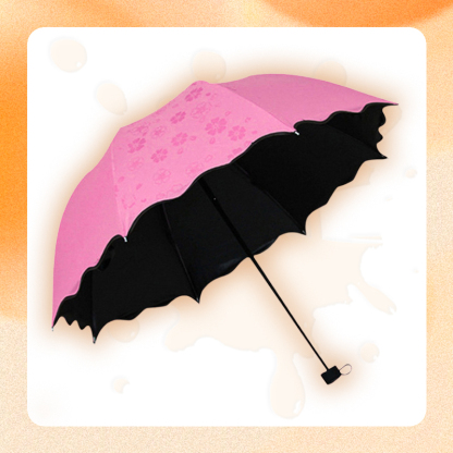  Sun-Blocking Thickened Black Vinyl Color-Changing Flower Umbrella