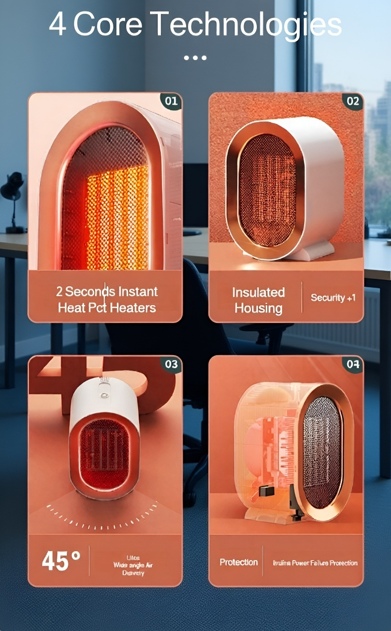 Portable electric heater fan for home use