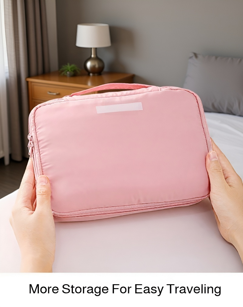 Elegant Portable Makeup Bag with Zipper Closure