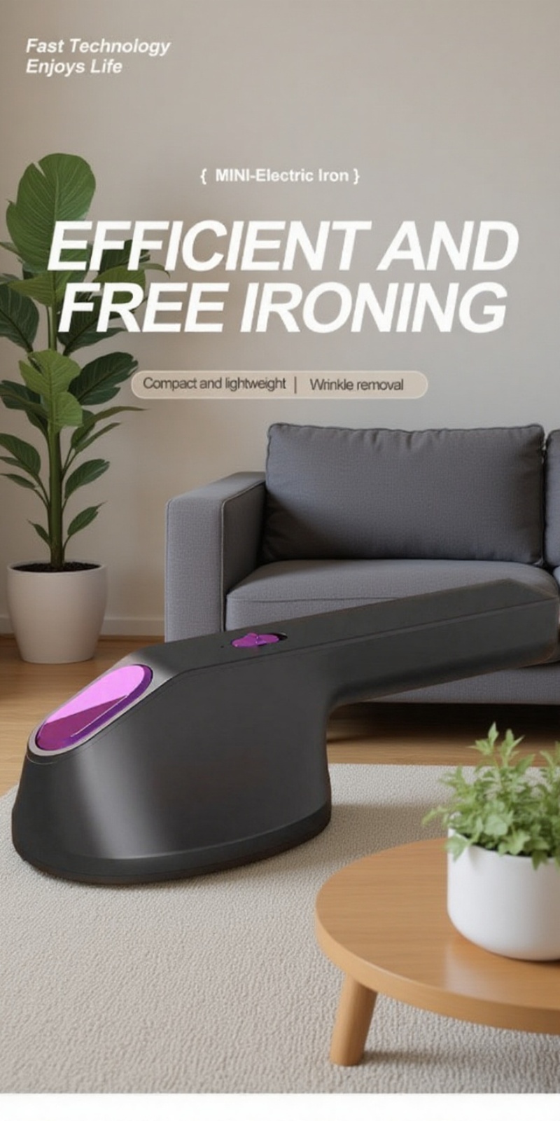 Portable handheld mini garment steamer for travel