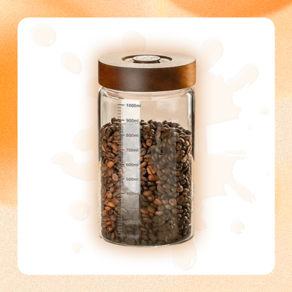 Automatic Air-Release Glass Coffee Canister 