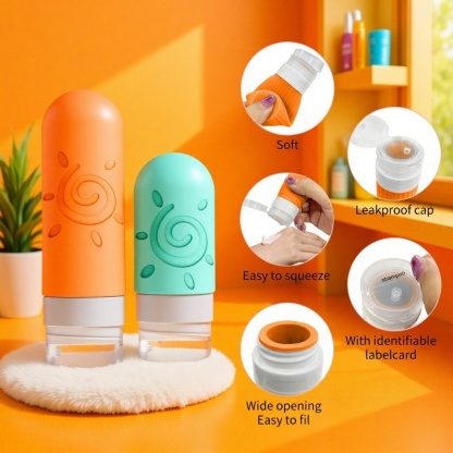 LeakProof Silicone Container Wash Bottle Portable Squeeze Travel LeakProof
