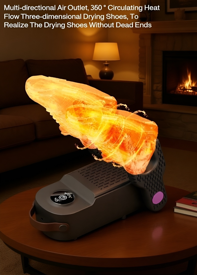 Compact foldable shoe dryer design