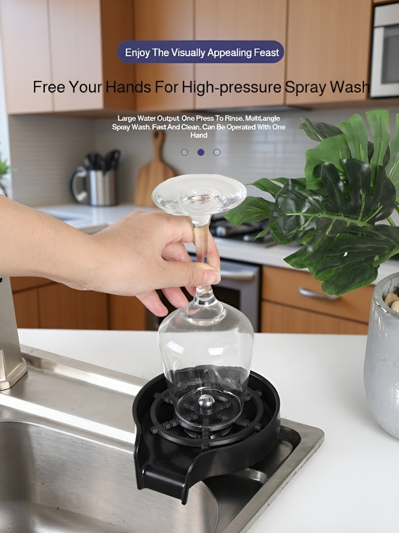 Efficient cup cleaning with high-pressure washer