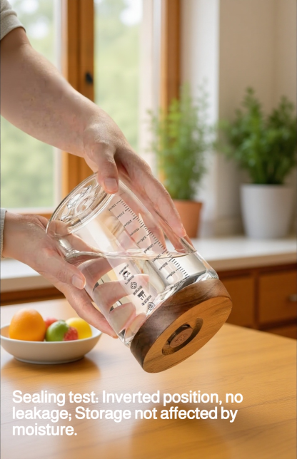 Automatic Air-Release Glass Coffee Canister 