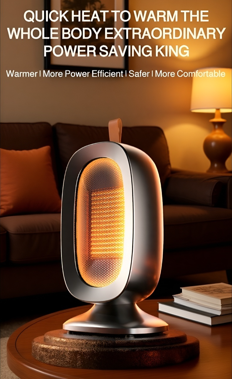 Fast Heating Home Standing Fan Heater front view