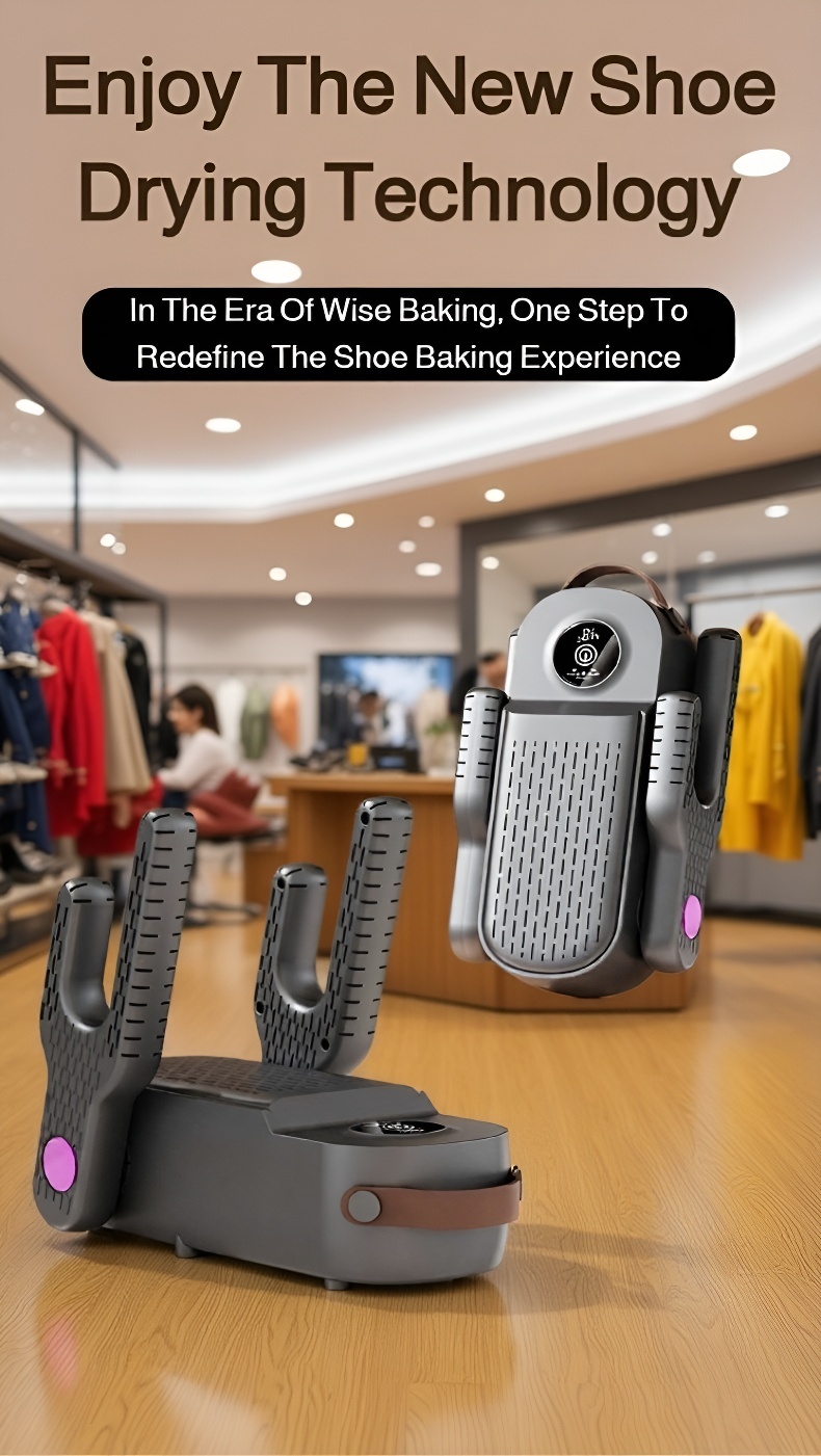 Easy-to-store foldable shoe dryer