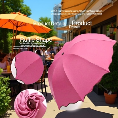  Sun-Blocking Thickened Black Vinyl Color-Changing Flower Umbrella