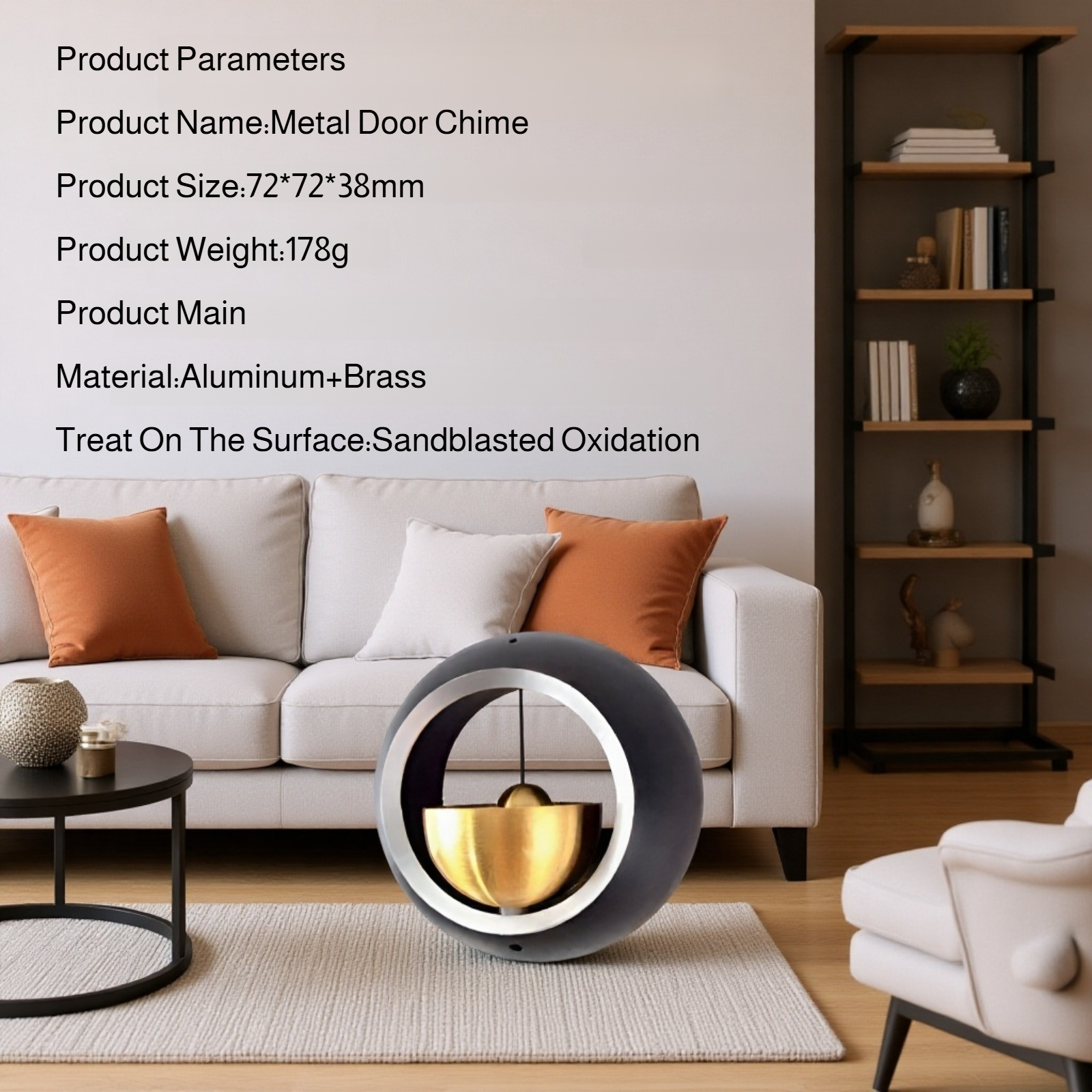 Easy-to-install brass entryway doorbell