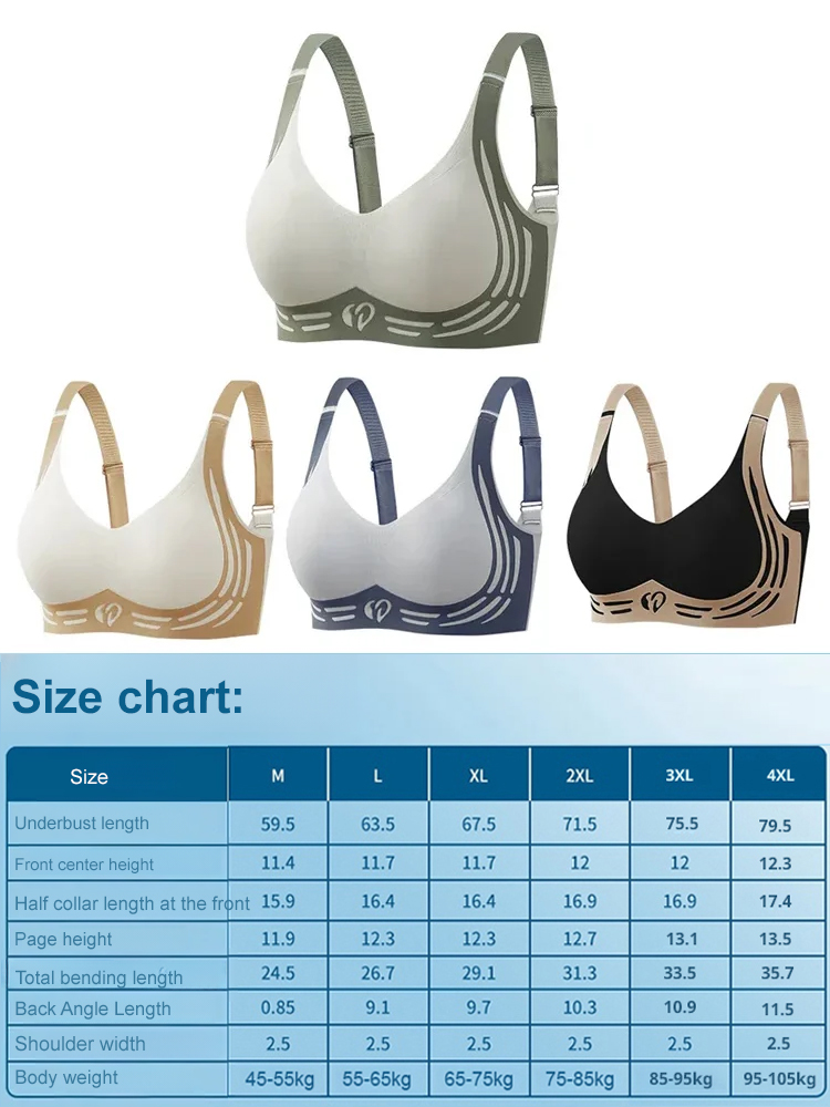 [Look 10kg Slimmer Instantly] 3D Contrast Wireless Bra 💖 | Visually 2 Cup Sizes Smaller | Anti-Sag Lift Effect | Seamlessly Invisible | Breathable Comfort 🌸