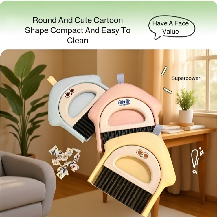 Compact Dustpan and Brush Set for Desk