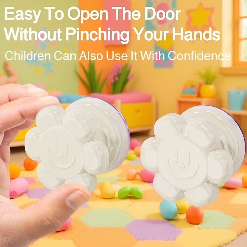 Flower Suction Cup Door Handle, No Drilling Needed