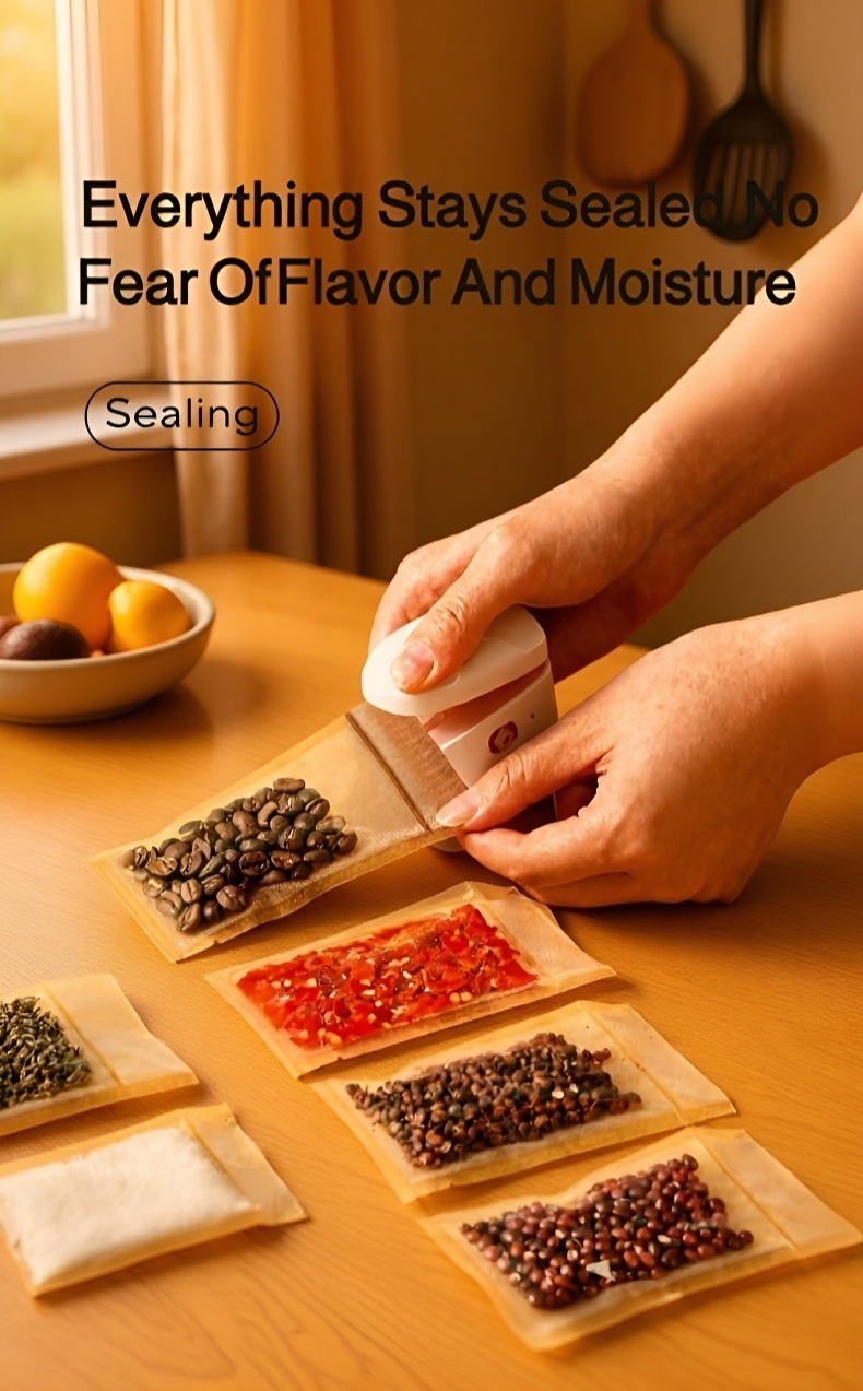 Portable bag sealer and opener for food storage