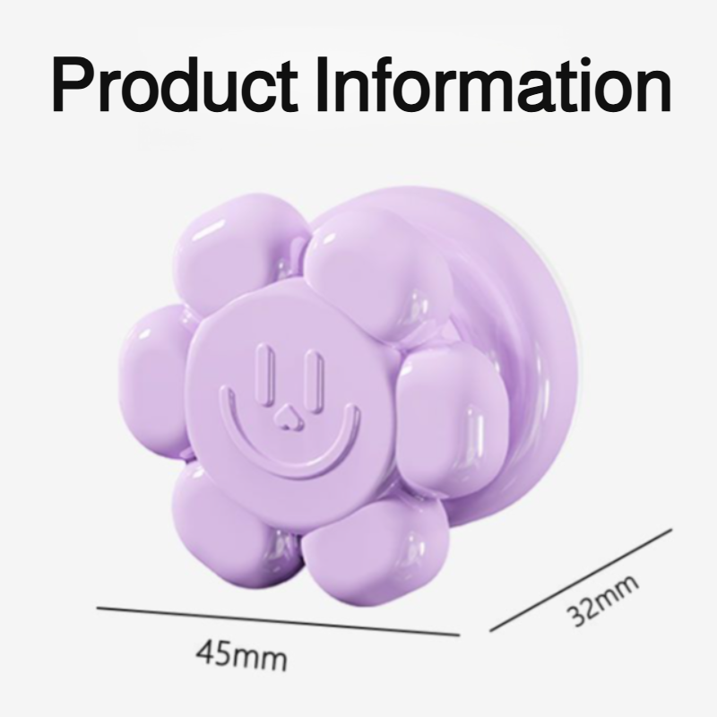 Flower Suction Cup Door Handle, No Drilling Needed