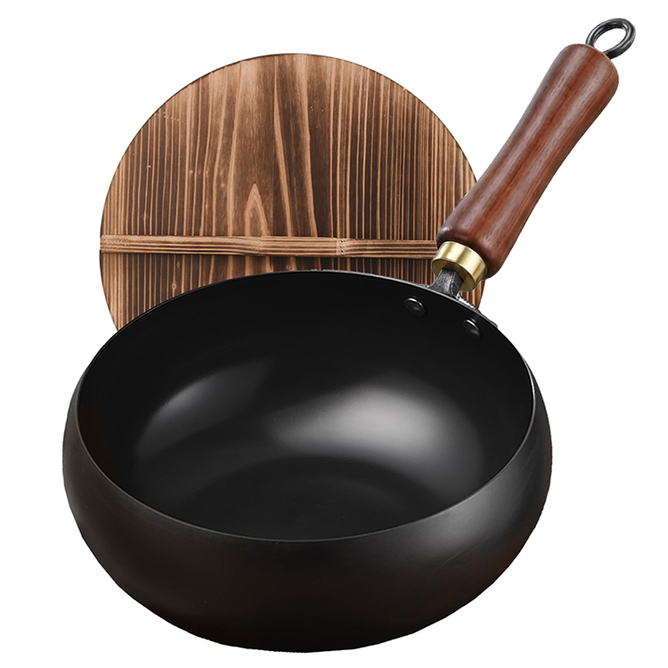 Premium Japanese Uncoated Cast Iron Wok - Tsubame Sanjo Handcrafted- Naturally Non Stick - Lightweight 2lbs 🍳80% OFF Artisan Iron Wok + FREE Rosewood Spatula & Lid 🎁📉