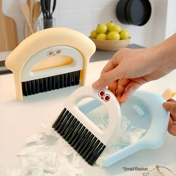 Compact Dustpan and Brush Set for Desk