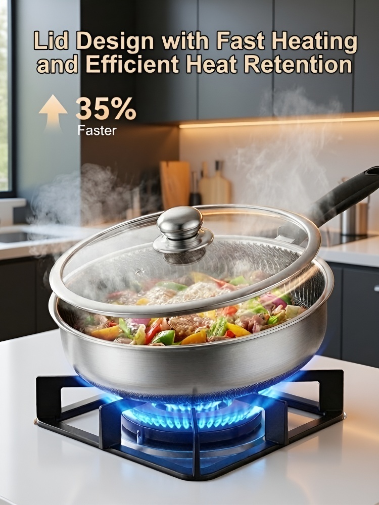  Premium 316L Surgical Stainless Steel Skillet | Vacuum Glide Non Stick Technology | Ultra Lightweight PFOA Free Cookware 🍳