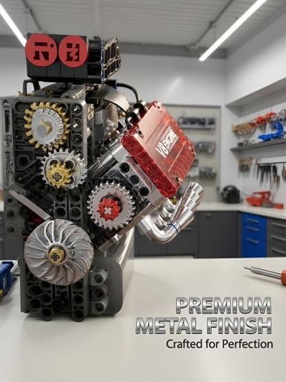 Build Your Own V8 Functional STEM Kit - Show Off Skill, Boost Confidence! 478 Pcs