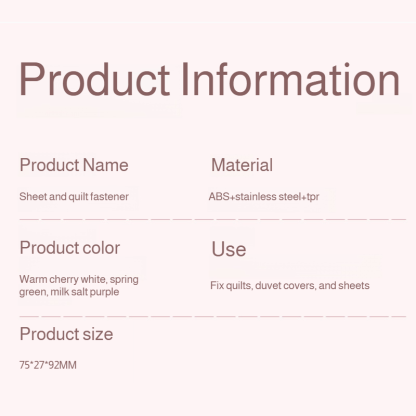 Stapler-style Bed Sheet and Quilt Fastening Tool