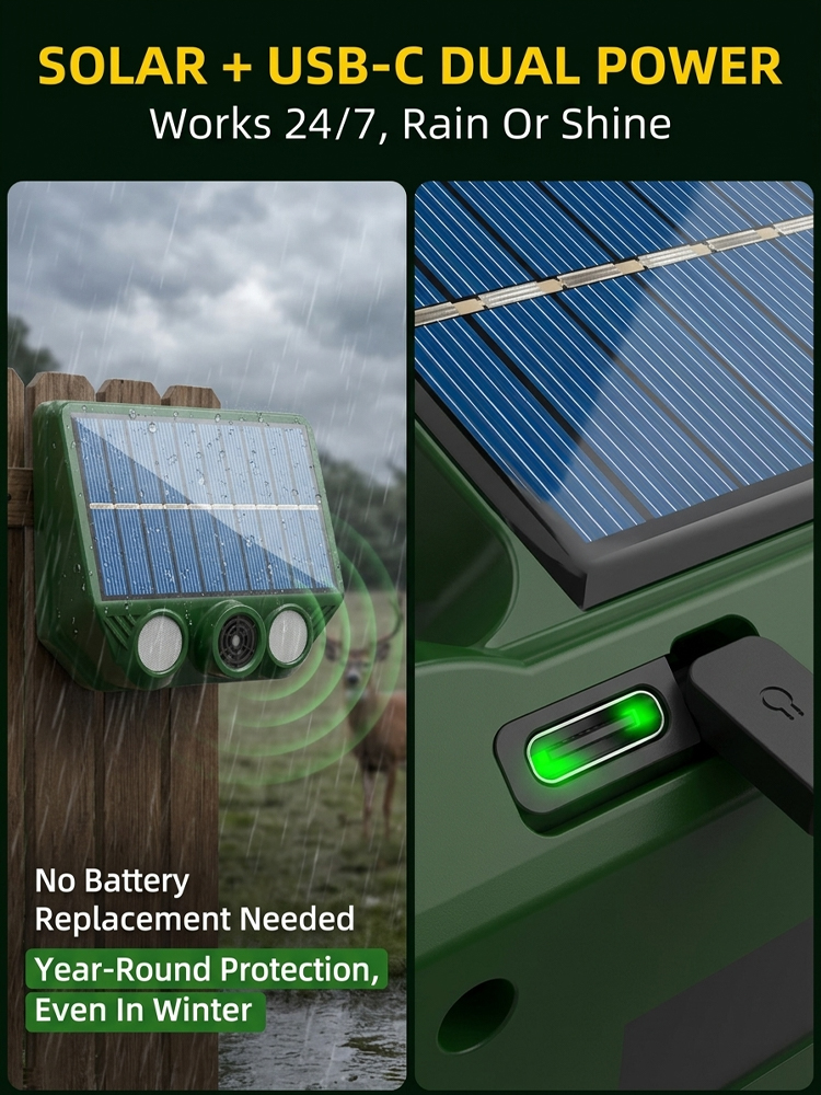 Premium SolarPest Repeller - Covers 5000 Sqm - Harmless Bio-Wave Tech - 24/7Protection 🦅 50% OFF Flash Sale + Fast Free Shipping 🎁📉