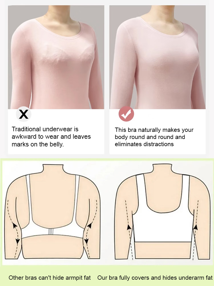 [Look 10kg Slimmer Instantly] 3D Contrast Wireless Bra 💖 | Visually 2 Cup Sizes Smaller | Anti-Sag Lift Effect | Seamlessly Invisible | Breathable Comfort 🌸