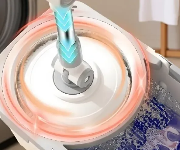 Hands-free rotating mop for household use