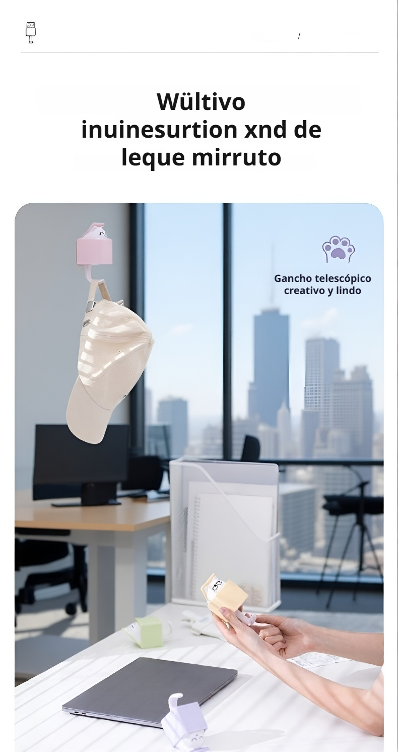 Gancho moderno para organizar ropa y accesorios