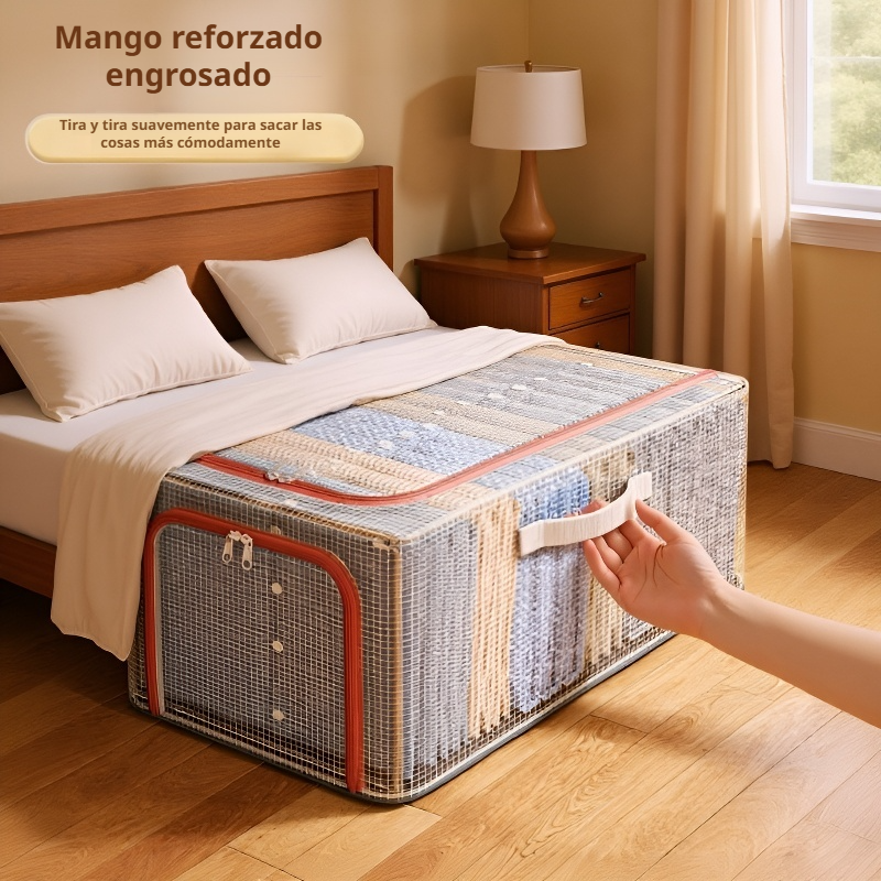 Caja de almacenamiento de ropa de gran capacidad con malla transparente nueva