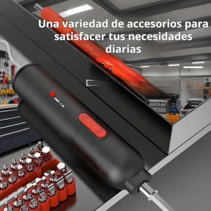 Destornillador Eléctrico Recargable para Hogar, Tamaño Pequeño