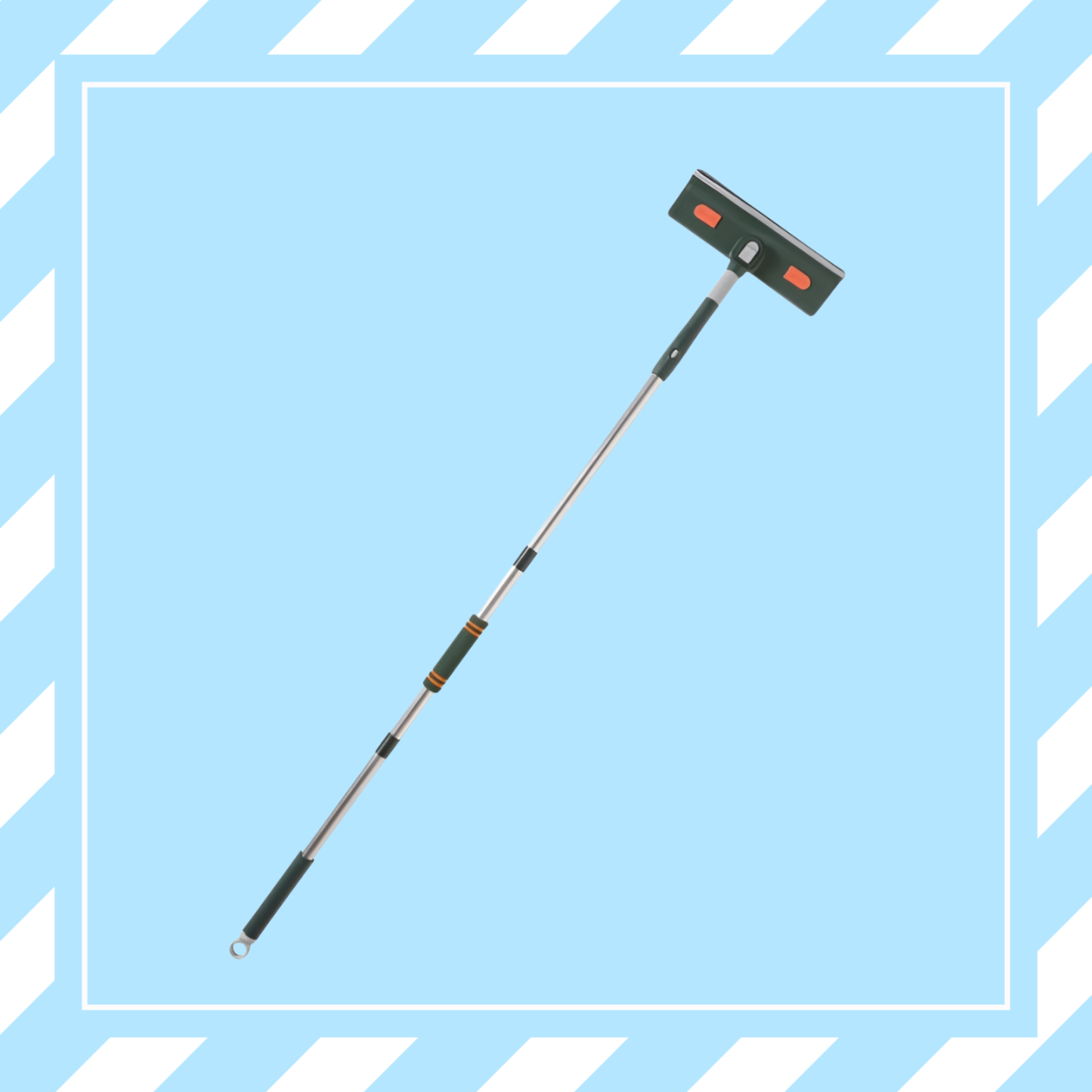 Limpiador de ventanas con barra extensible y cabezal de escurrido