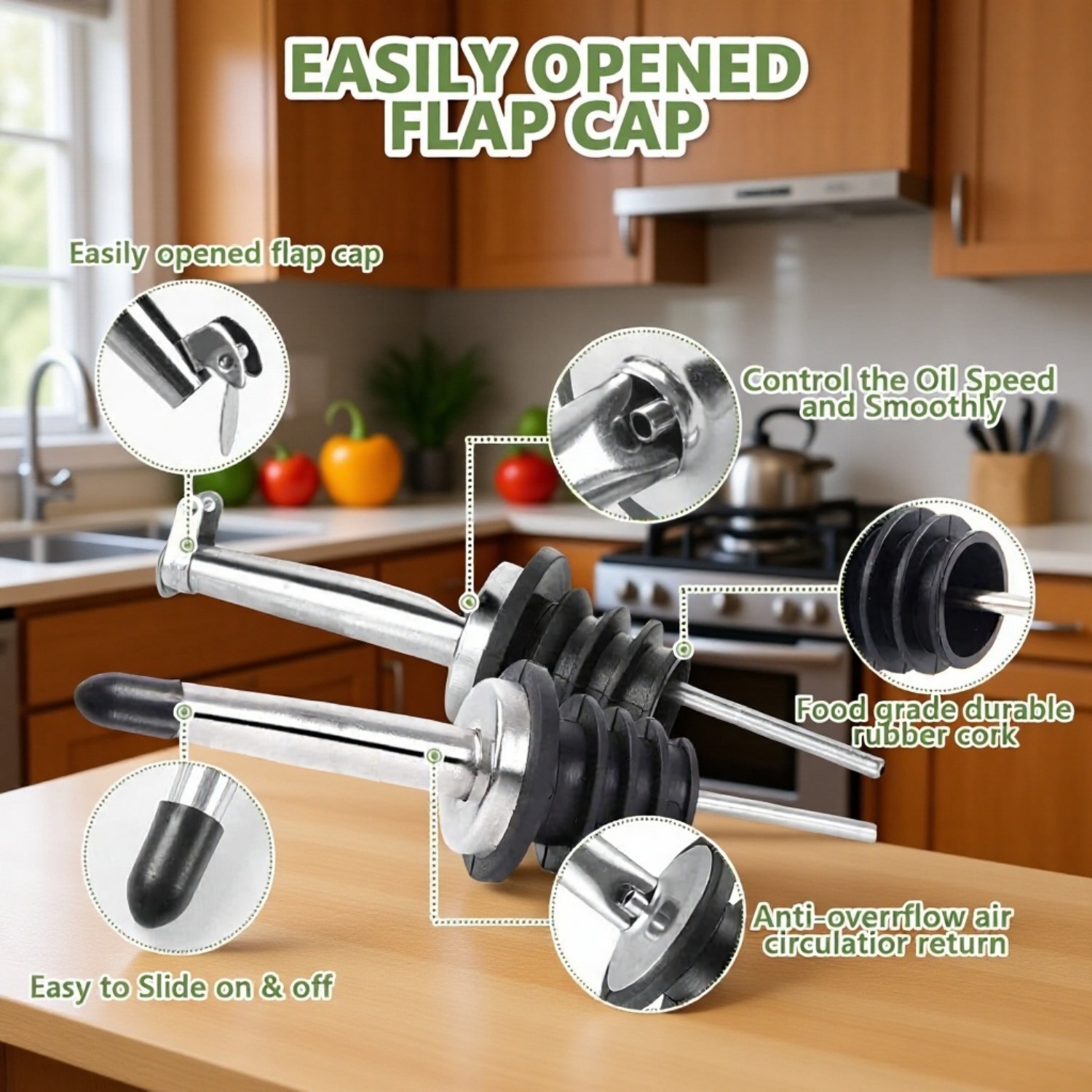 Leak-proof dispenser bottles for soy sauce and vinegar