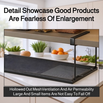  Expandable Under Cabinet Hanging Rack for Kitchen