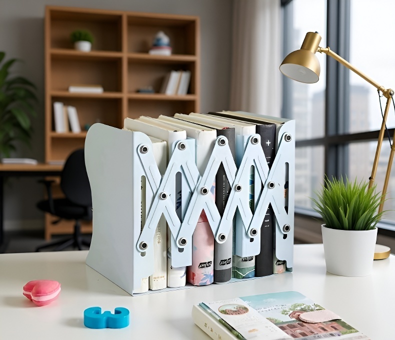 Space-saving bookend for school supplies